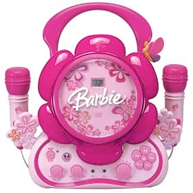 Click here to buy Barbie Floweroake BAR502 Sing-a-long CD Player with Dual Mircophone by Emerson.