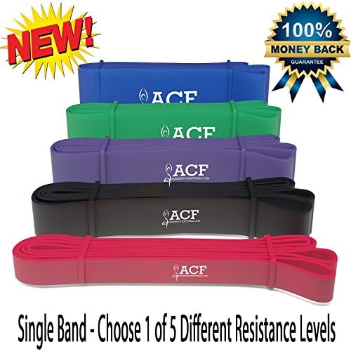 Top Rated Assisted Pull-up Resistance Band - Perfect for Crossfit, P90x, Insanity Asylum, Assisted Pull-ups, Chin Ups, Ring Dips, Muscle Ups, Gymnastics, Powerlifting, Physical Therapy, any Home Gym or Fitness Program. The Best Quality 41" Long Loop Resistance Bands on the Market. (Single Band - Choose 1 to 5 different resistance levels | Mix & Match as Needed) - 100% Lifetime Money Back Guarantee * By Amazing Core Fitness * Now With BONUS Training Ebook