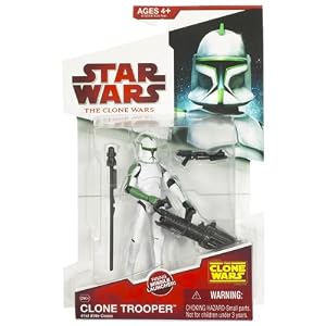 Star Wars 2009 Clone Wars Animated Action Figure Clone Trooper 41st Elite Corp (Green Deco)