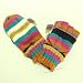 Winter Knit Ski Flip Mitten Fingerless Gloves Multi Orange
