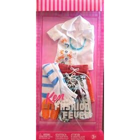 Ken Clothes Barbie Fashion Fever Outfit Hawaiian Shirt & 2 Pairs of Shorts with Accessories