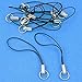 10 Silver Tone Black Cell Phone Split Ring Strap