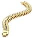 FIBO STEEL Stainless Steel 12MM Two-Strand Wheat Chain Bracelet for Men Punk Biker Bracelet,9.1 inches Gold-Tone