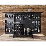 Crosley Furniture Newport Expandable Bar Cabinet in Black