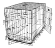 48" GoGo Black Epoxy Double Door Folding Wire Crate w/Divider