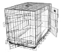 48" GoGo Black Epoxy Double Door Folding Wire Crate w/Divider