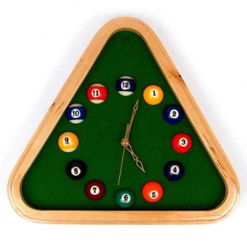 Pool Rack Quartz Clock Wood Frame