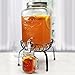 ChefLand Georgia Peach 2 Gallon Mason Glass Jar Beverage Dispenser With Stand
