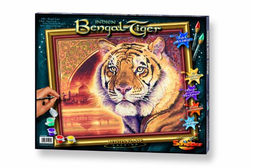 Noris-Spiele Schipper 60 913 0454 - Malen nach Zahlen Indien Bengal Tiger 40 x 50 cm