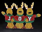 60 Reindeer Trio Joy Lighted Gel Christmas Yard Art