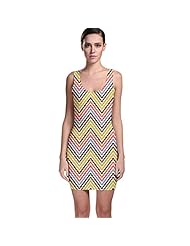 Chevron Print Polyester/Spandex Stretchy Bodycon Dress 