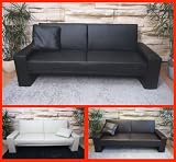 3er Sofa Dreisitzer Schlafsofa Couch M9566 ~ schwarz