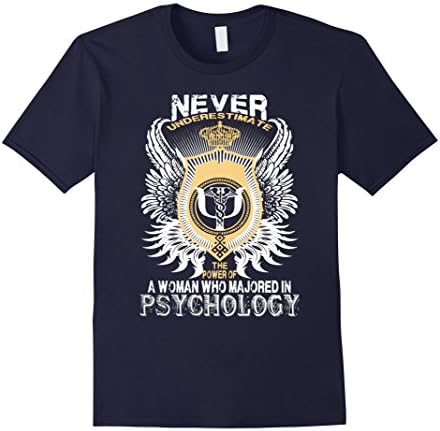 Men's Never Underestimate The Power Of A Woman Who Majored In Psyc 3XL Navy