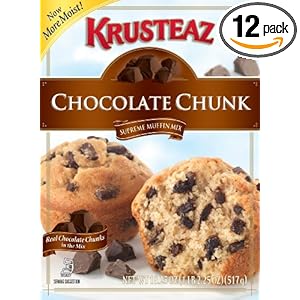 Krusteaz Chocolate Chunk Supreme Muffin Mix, 18.25-Ounce Boxes (Pack of 12)