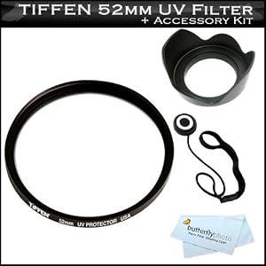 Tiffen 52mm UV Protection Filter Kit For Nikon 35mm f/1.8G AF-S DX Lens for Nikon Digital SLR Cameras + 52mm Lens Hood + Lens Cap Keeper + MicroFiber Cleaning Cloth