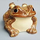 信楽焼　蛙（子2匹）　12号 ／陶器置物