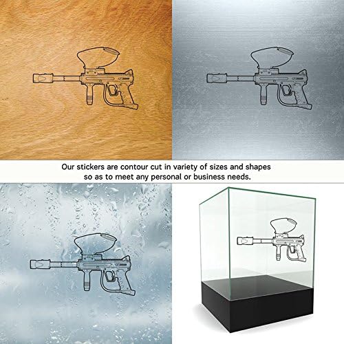 Vinyl Stickers Decals Mechanical Draw Of Paintball Gun Garage home window network clothing side oil (30 X 17,9 Inches) Fully Waterproof Printed vinyl sticker