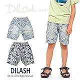 (ディラッシュ) DILASH盛夏'16/リーフ柄抜染めデニムハーフパンツ（４．５分丈） 80 ブルー