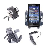 DURAGADGET Support et Berceau Grille daération Voiture - Garantie 5 ans - pour Téléphone Portable Sony Xperia X10 - Chargeur Voiture BONUS