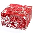 Red Kata Gami - Set of 4 Two Piece Gift Boxes (5" x 5" x 3")
