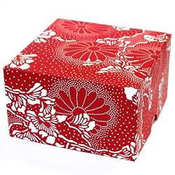 Red Kata Gami - Set of 4 Two Piece Gift Boxes (5" x 5" x 3")