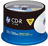 HP データ用CD-R 700MB 52倍速対応 パールホワイトディスク 50枚スピンドル CDR80HPSBX50SA