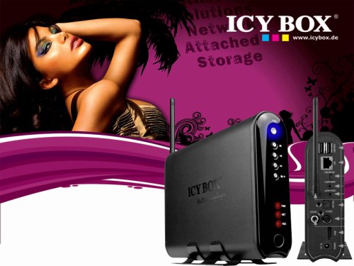 Icy Box Ib-mp308hw-b Wireless Multimedia Player For 3.5" Sata Hard Disk Drive