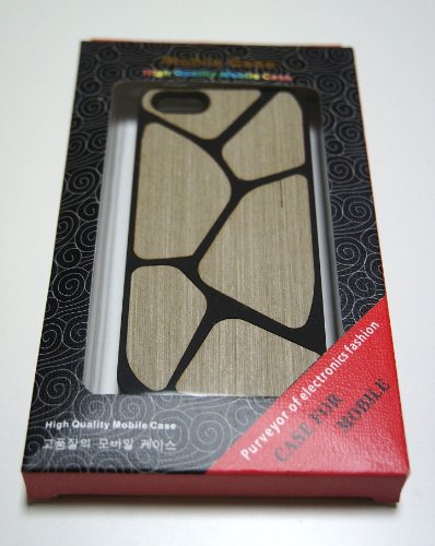 【39s】 iPhone5用高品質Woodシリーズ PCケース ブラック＆ホワイトグレイ