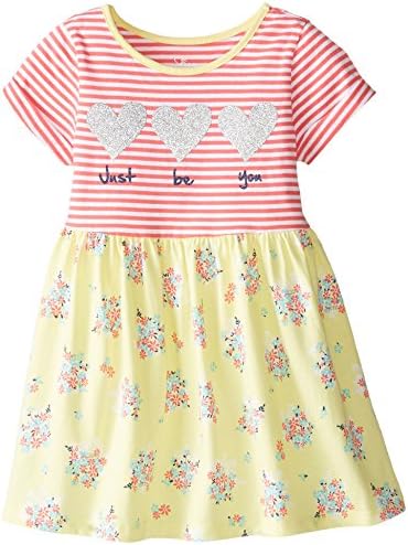 The Children's Place Little Girls' Short Sleeve Be You Knit Dress, Shore Coral, 3T