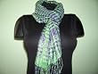 Green and Purple 100% Viscose Lurex Yarn Dyed Scarf