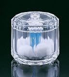 Faceted Cotton Ball & Swab Holder- Acrylic- (Clear) by Home Storage USA