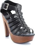 Fahrenheit Zai-05 Gladiator Platform Sandal - Black