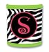 Koozie Pink Zebra Monogram S