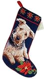 Airedale Dog Needlepoint Christmas Stocking