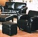 item Espresso leather club chair and ottoman