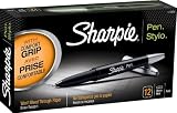Sharpie Pen Grip Fine Point Pen, 12 Black Pens (1758055)