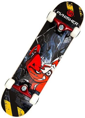 Punisher Skateboards Teddy 31 Double Kick Tail Concave Deck Complete Skateboard