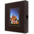 Trademark Remote Control Storage Box withPhoto Insert (Brown Faux Leather)