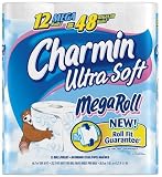 Charmin Ultra Soft, Mega Roll, (4X Regular), 2 Ply, White-12pk (Pack of 2)