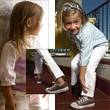 Tea Collection Yuki Embroidered White Denim, 3T