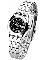 (ONLYOU) Fashion Round Case Quartz Wrist Watch with Date Window for Woman Lady - Black SWWM1-180082