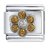 November Birthstone Flower Italian Charms Bracelet Link
