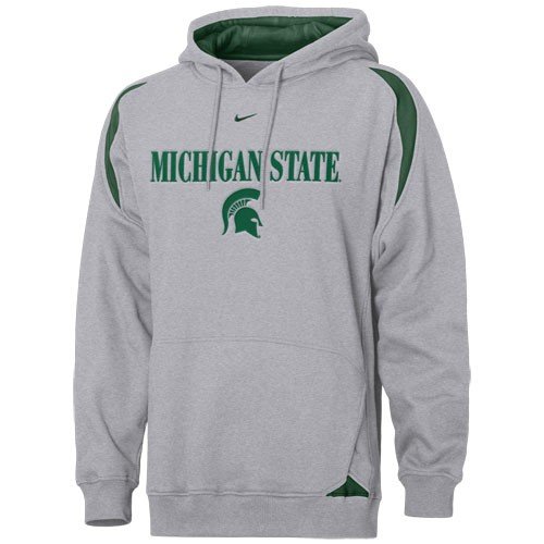 Nike Michigan State Spartans Ash Pass Rush Hoody Sweatshirt