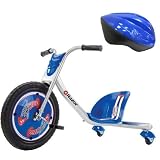 Razor Rip-Rider 360 Drifting Ride-On with V10 Youth Helmet Blue (Recommended Fit Ages 8-14)