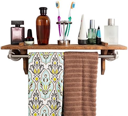 The Oak Wood Towel Bar Shelf For Any Towel Bar