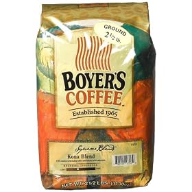 Boyer's Coffee Kona Blend (Ground), 40-Ounce Bags