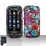 Rainbow Flower Garden Rubberized Snap on Hard Skin Shell Protector Cover Case for Samsung Reality U820 in RETAIL PACKAGE