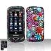 Purple Blue Yellow Wave Flower Snap on Design Case Hard Case Skin Cover Faceplate for Samsung Reality U820 + Screen Protector Film + Free Cell Phone Bag