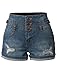 LE3NO Womens Stretchy High Waisted Denim Shorts with Pockets