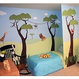 Wild Jungle Safari Wall Mural Stencil Kit